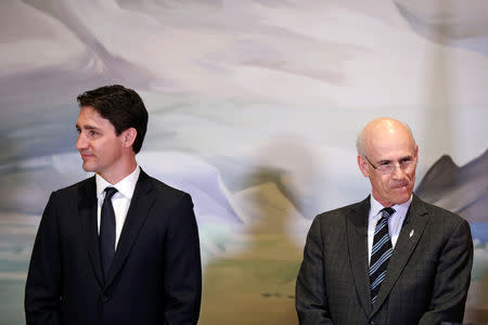 Canada's Prime Minister Justin Trudeau and Privy Council Clerk Michael Wernick attend a cabinet shuffle at Rideau Hall in Ottawa, Ontario, Canada, March 18, 2019. REUTERS/Chris Wattie
