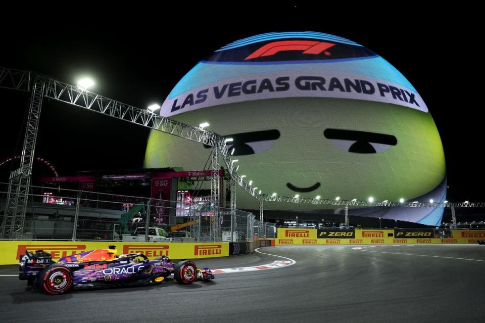 The Sphere in Las Vegas was recently lit up for the US Grand Prix (REUTERS)