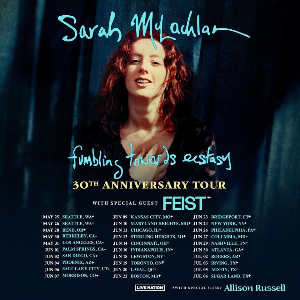 sarah mclachlan 2024 tour poster dates tickets feist allison russell