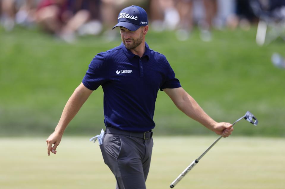 Wyndham Clark walkts to the ninth hole during Friday's second round of The Players Championship. He shot his second 65 in a row to take a five-shot clubhouse lead.