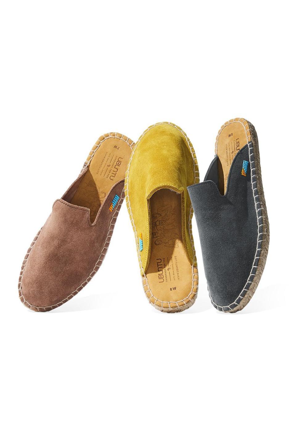 40) Handmade Suede Espadrille Mule Shoes for Women