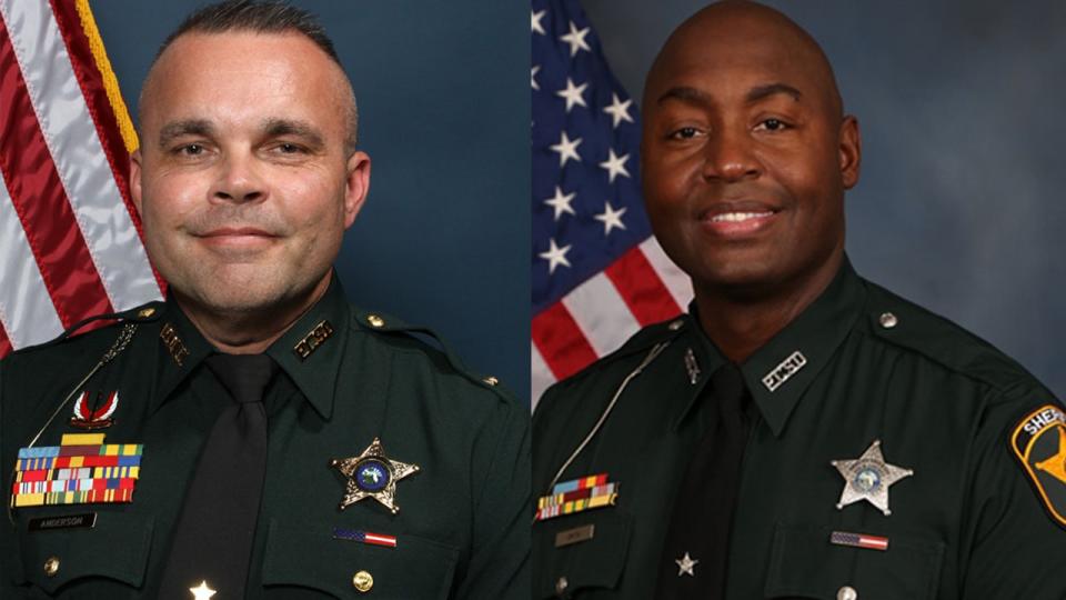<div>Lt. Deputy Chad Anderson next to Deputy Craig Smith. Image is courtesy of the Polk County Sheriff's Office.</div>