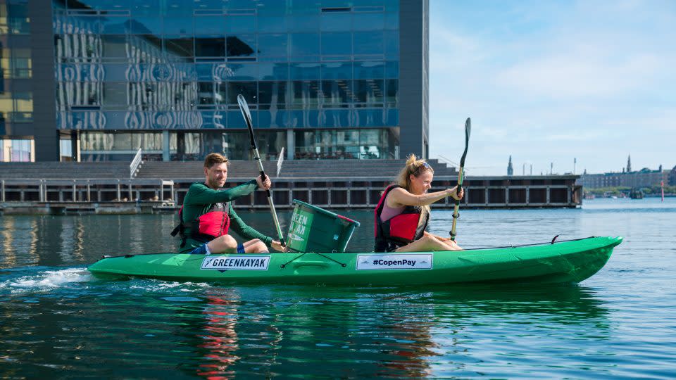 People kayaking in Copenhagen