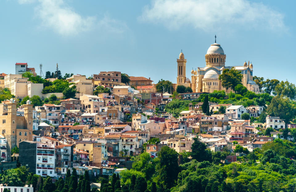 View of Notre Dame d'Afrique, a Roman Catholic basilica in Algiers, the capital of Algeria