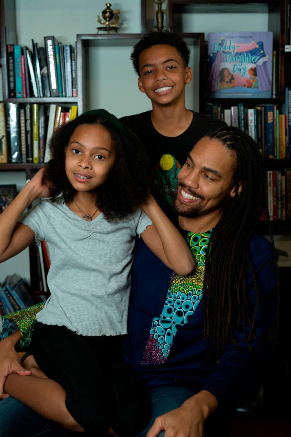 Pierce Freelon, a musician and educator, lives in Durham with his wife and their two children, Stella and Justice.