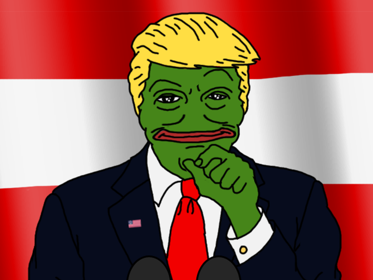 Donald Trump has previously retweeted an image of himself depicted as Pepe the Frog - a popular meme shared throughout far-right forums (TheDonald.Win)