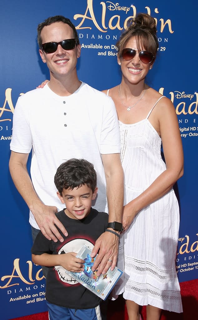 Scott Weinger, Rina Mimoun with son Mischa, 30 years of Aladdin