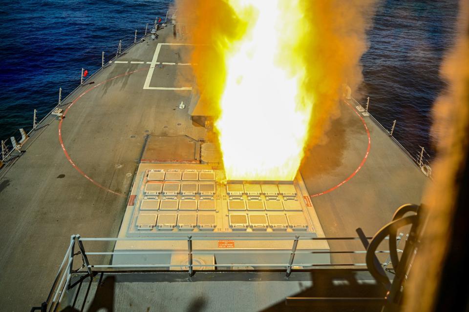 Navy guided-missile destroyer Shoup SM-2 missile vertical launch