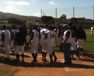 Richard Samudio, No. 24 at right, had a career game while hitting his first homer — YouTube