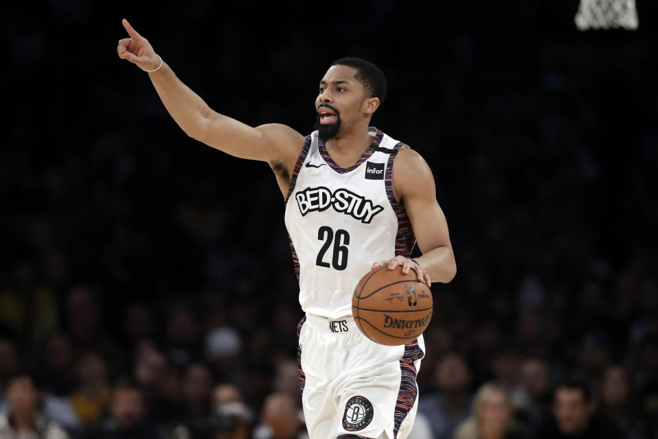 Brooklyn Nets' Spencer Dinwiddie tested positive for the coronavirus on Monday. 