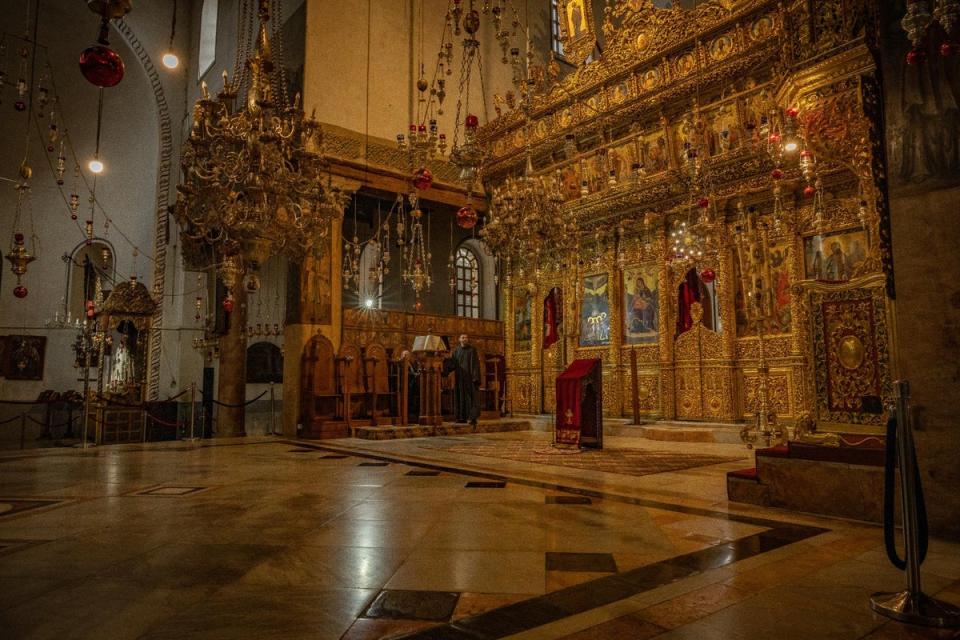 Inside the Church of the Nativity (Bel Trew/The Independent)