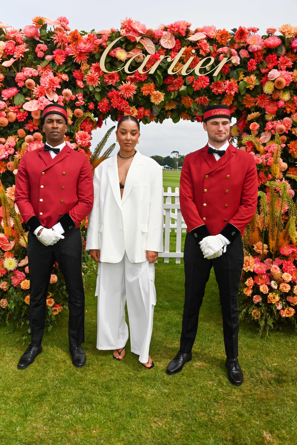 EGHAM, ENGLAND - JUNE 18: Grace Carter attends the Cartier Queen's Cup Polo at Guards Polo Club on June 18, 2023 in Egham, England. (Photo by Dave Benett/Getty Images for Cartier)