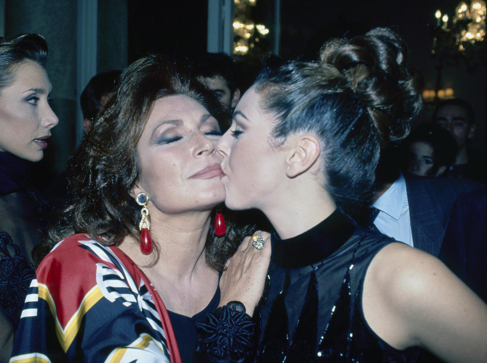 Spanish singer Rocio Jurado (1944-2006) with her daughter Rociito, Madrid, Spain, 1995. (Photo by Gianni Ferrari/Cover/Getty Images)