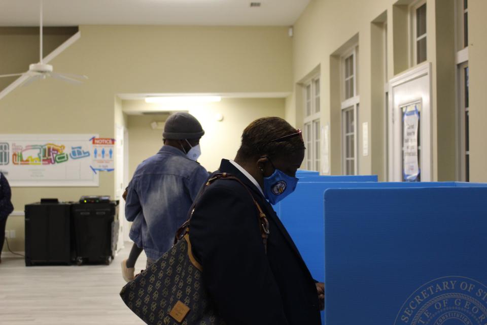 Deneen Harrison voting at the Port Wentworth Lakeshore Community Center. She said she believes that all elections make a difference. Nov 2, 2021.