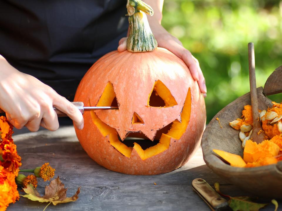 carving pumpkins