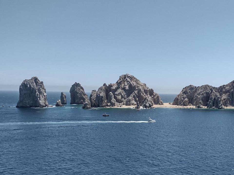 A view of rock formations in Cabo San Lucas, Mexico.
