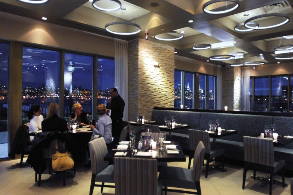 Dining with New York skyline views at Haven restaurant in Edgewater