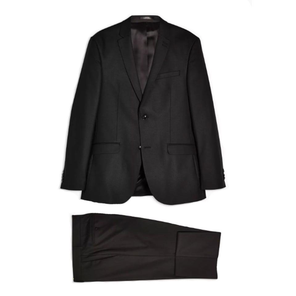 Topman 2-Piece Black Regular Fit Suit With Notch Lapels
