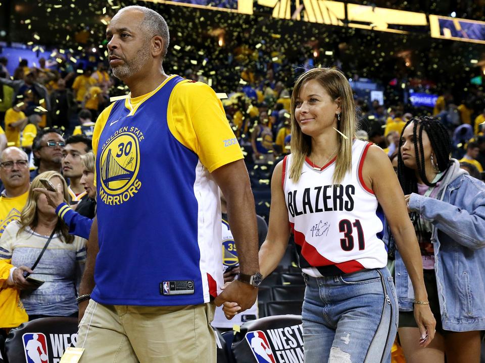 Dell Curry and Sonya Curry, parents of Stephen Curry #30 of the Golden State Warriors , and Seth Curry #31 of the Portland Trail Blazers , attend game one of the NBA Western Conference Finals at ORACLE Arena on May 14, 2019 in Oakland, California