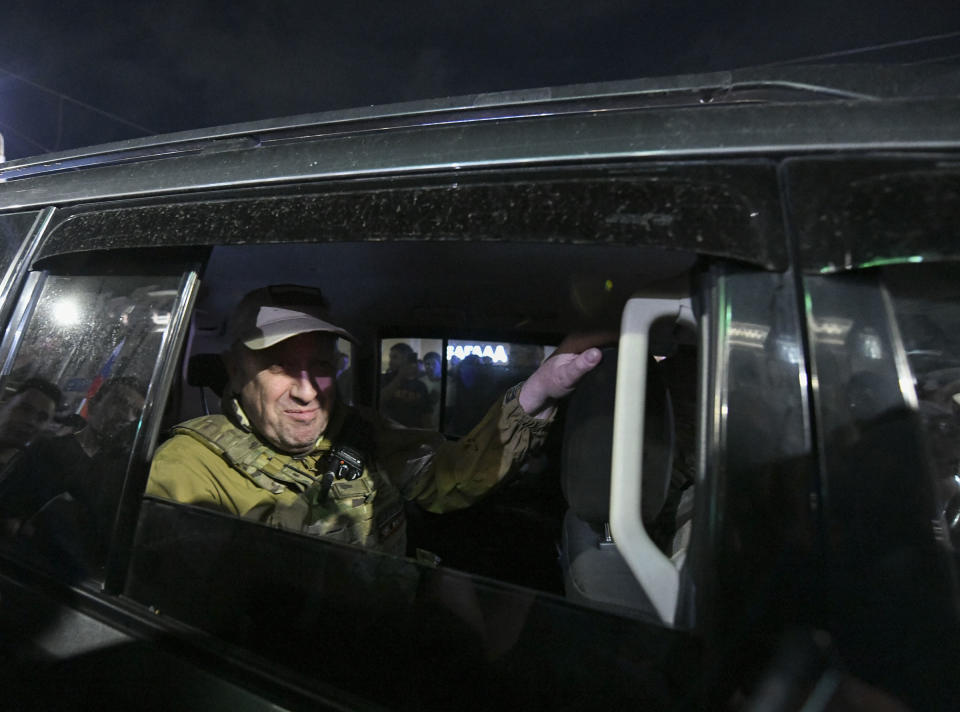 Head of the Wagner Group Yevgeny Prigozhin leaving the Southern Military District headquarters in Rostov-on-Don, Russia, on June 24, 2023.<span class="copyright">Stringer/Anadolu Agency/Getty Images</span>