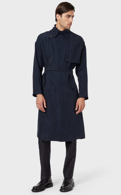 3) Double-breasted trench coat