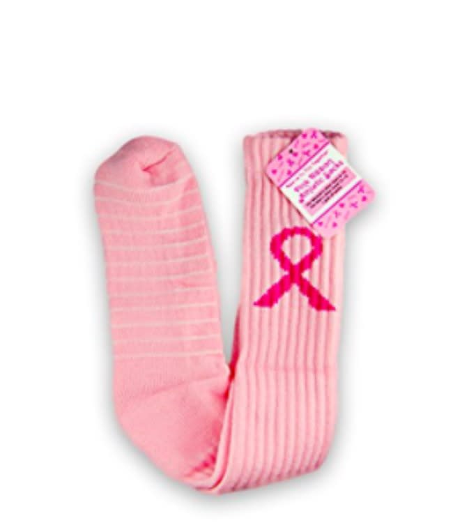 Breast Cancer Awareness Pink Ribbon Athletic Socks