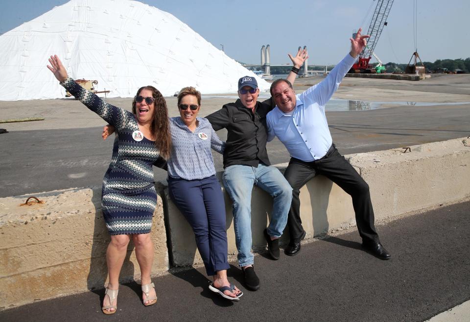Members of the Portsmouth 400th anniversary group and the organizers of the Little Italy Carnival include, from left, Robyn Aldo, Dawn Przychodzien, Trevor Bartlett and Massimo Morgia.