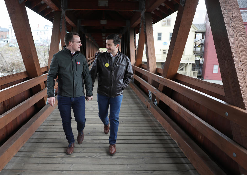 Democratic Presidential Candidate Pete Buttigieg Embarks On Campaign Bus Tour In New Hampshire (Joe Raedle / Getty Images)