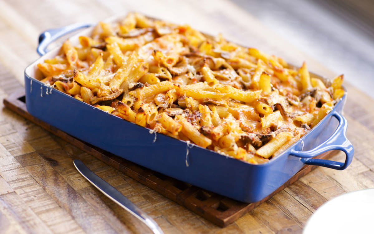 <p>Michael Edwards</p><p>This is nothing but cozy cheesy bliss.</p><p><strong>Get the recipe: <a href="/255665/mariobatali/baked-pasta-with-mushrooms-and-mozzarella/" data-ylk="slk:Baked Pasta With Mushrooms And Mozzarella;elm:context_link;itc:0;sec:content-canvas" class="link rapid-noclick-resp">Baked Pasta With Mushrooms And Mozzarella</a></strong></p>