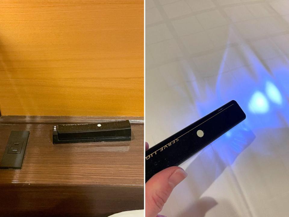 Another flashlight in a Tokyo hotel room.