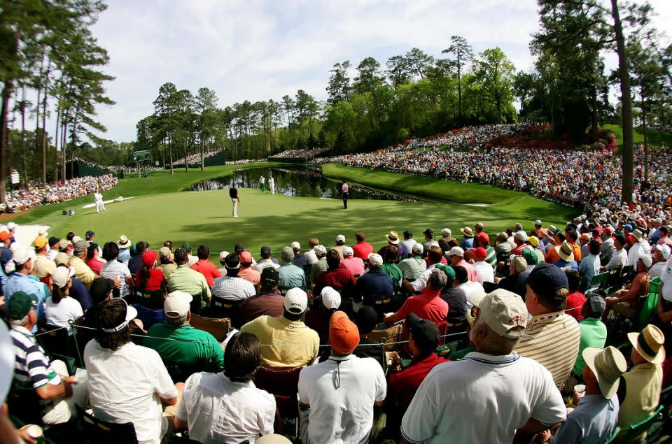 The famous 16th at Augusta. Pic: Getty