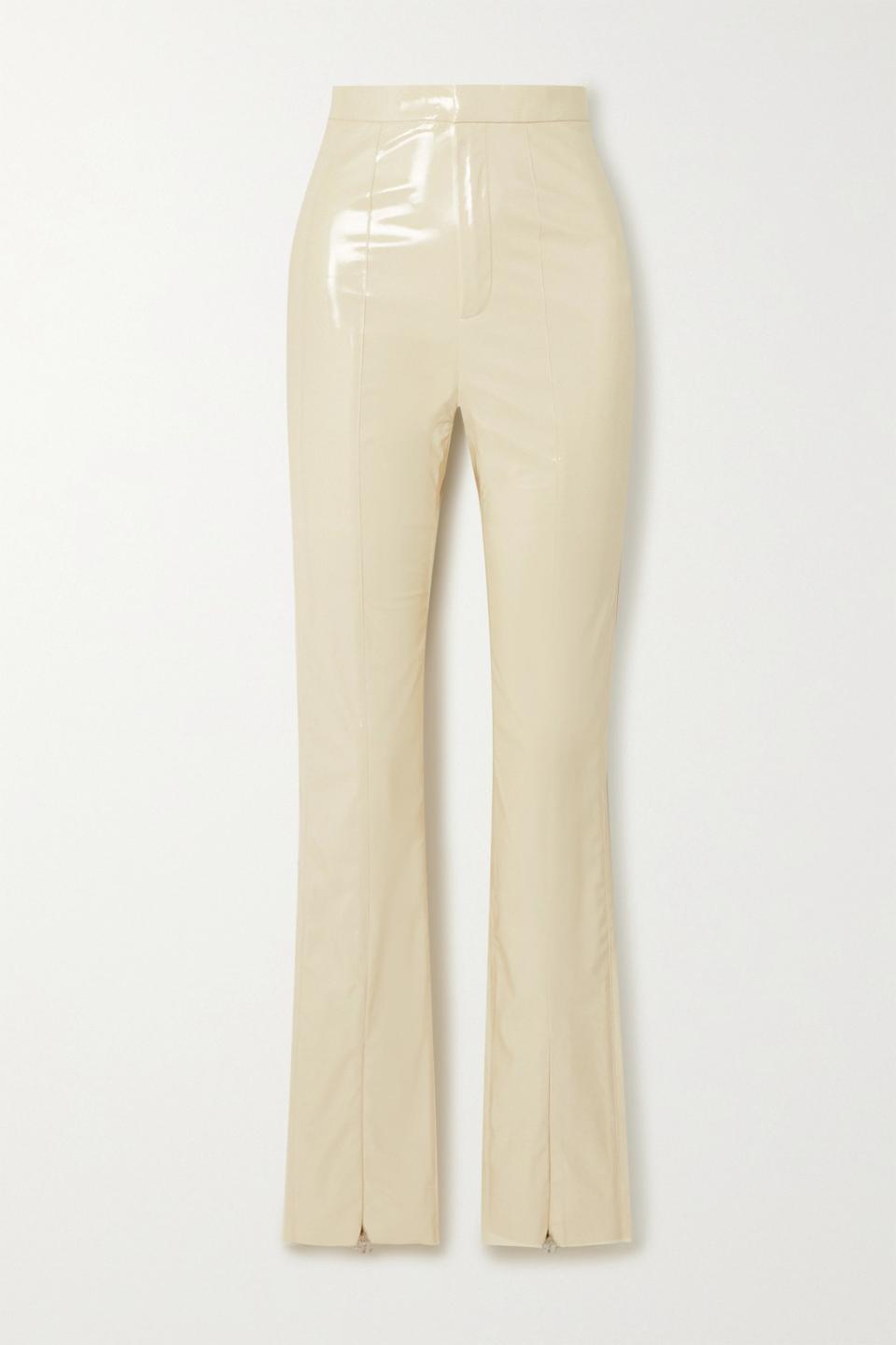 14) Jewel Faux Patent-Leather Slim-leg Pants