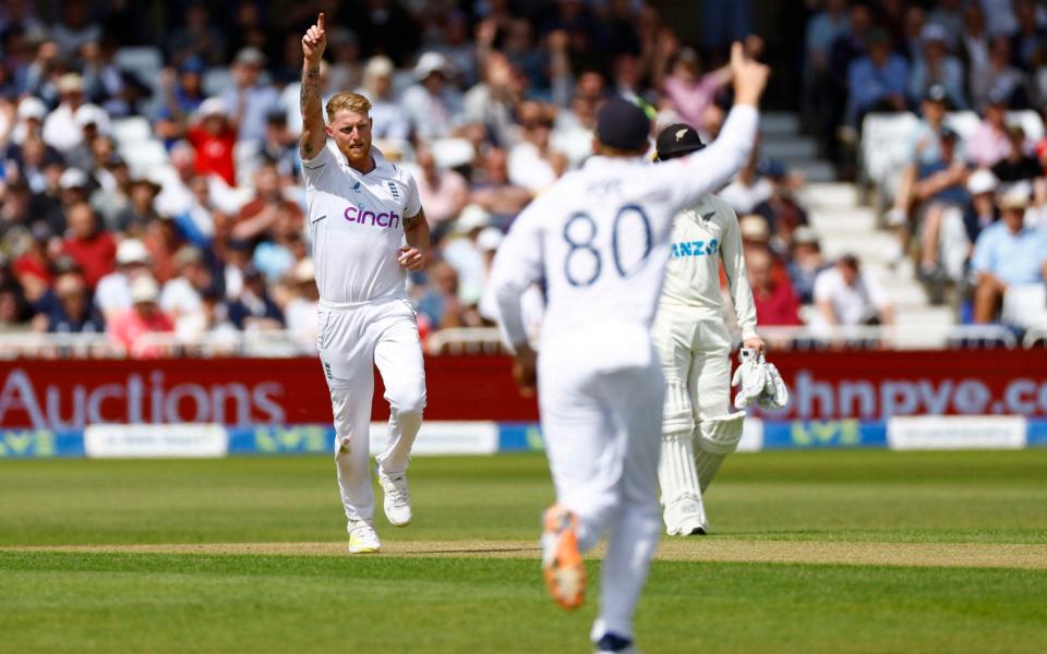 Ben Stokes takes Henry Nicholls' wicket - Action Images via Reuters/Andrew Boyers