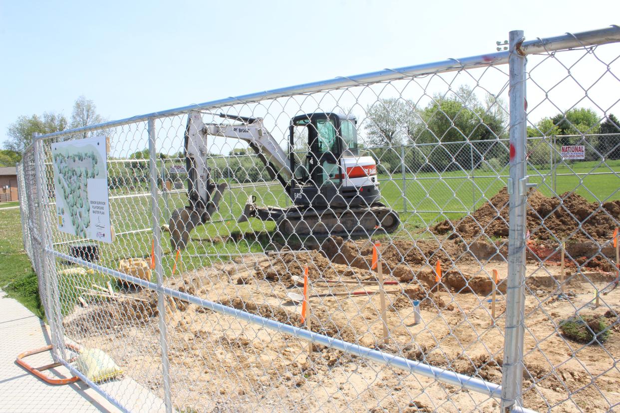 Michigan Recreational Construction has begun work on the Senior Survivor Playground in Genoa Township.