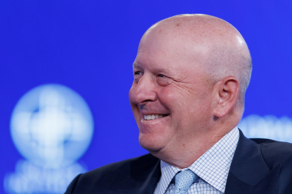 David Solomon, chairman and CEO, Goldman Sachs, speaks at the 2022 Milken Institute Global Conference on May 2, 2022 in Beverly Hills, California, USA.  REUTERS/Mike Blake