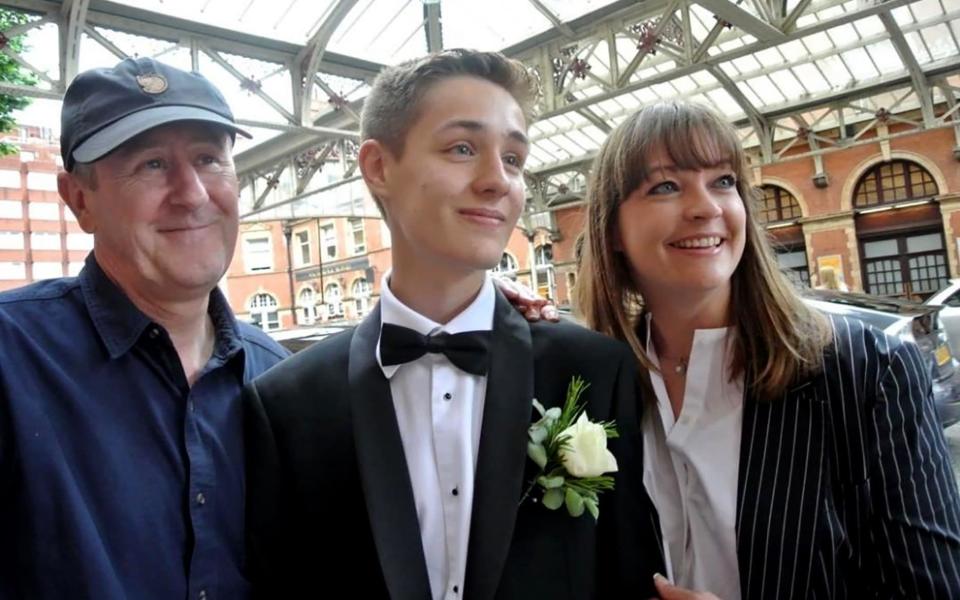 Nicholas Lyndhurst with his son Archie and wife, Lucy