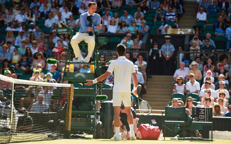 Novak Djokovic told the umpire to 'focus'