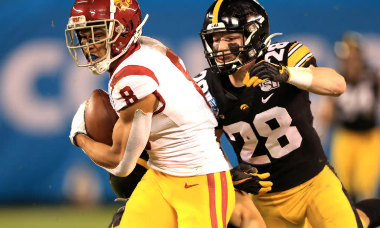 Jack Koerner attempts to make a tackle.