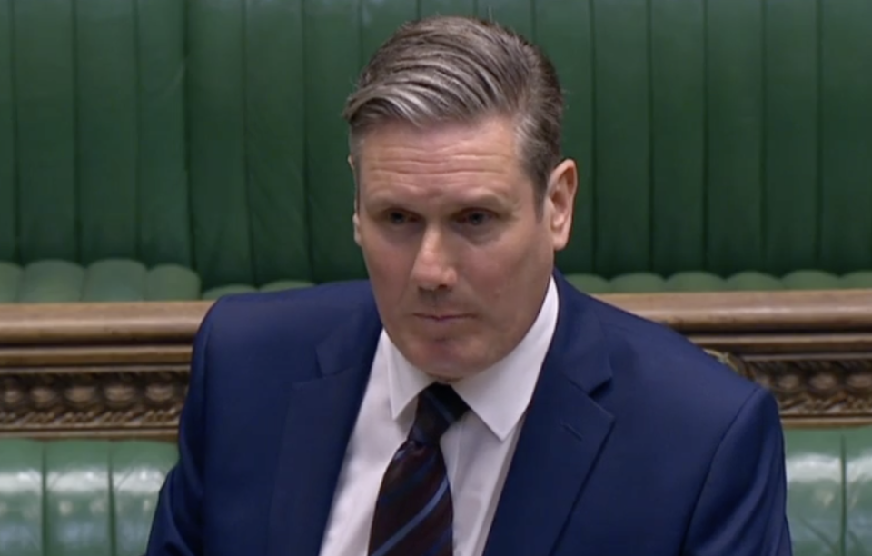 Labour leader Sir Keir Starmer at PMQs on Wednesday. (Parliamentlive.tv)