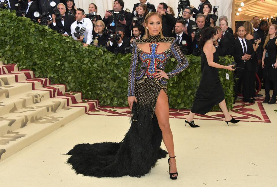 jennifer lopez, met gala, 2018, balmain