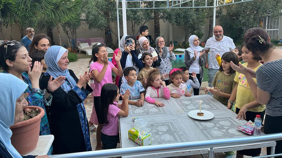 Jason Shawa's daughter, Zainab, celebrating her ninth birthday in Gaza on Sunday. - Courtesy Jason Shawa