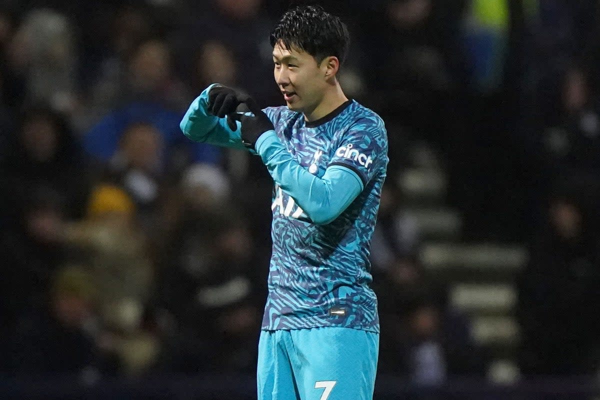 Son Heung-min scored twice in Tottenham’s FA Cup win at Preston (Tim Goode/PA) (PA Wire)