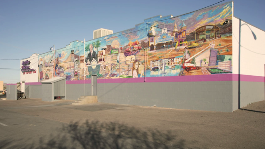 Photo shows Aldama's historic mural. (KLAS)