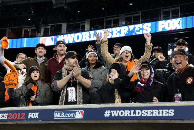 San Francisco Giants fans cheer on World Series champions