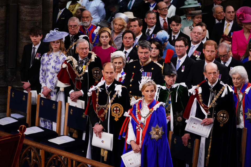 Princess Anne and the rest of the royals at Charles' coronation.
