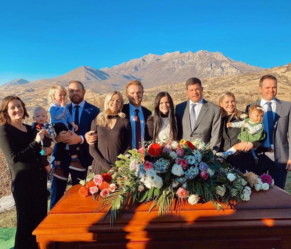 Lindsay Arnold and family at her mother-in-law's funeral | Lindsay Arnold Cusick/Instagram