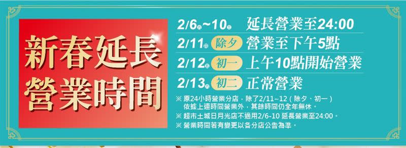 家樂福春節調整營業時間。（圖／業者提供）