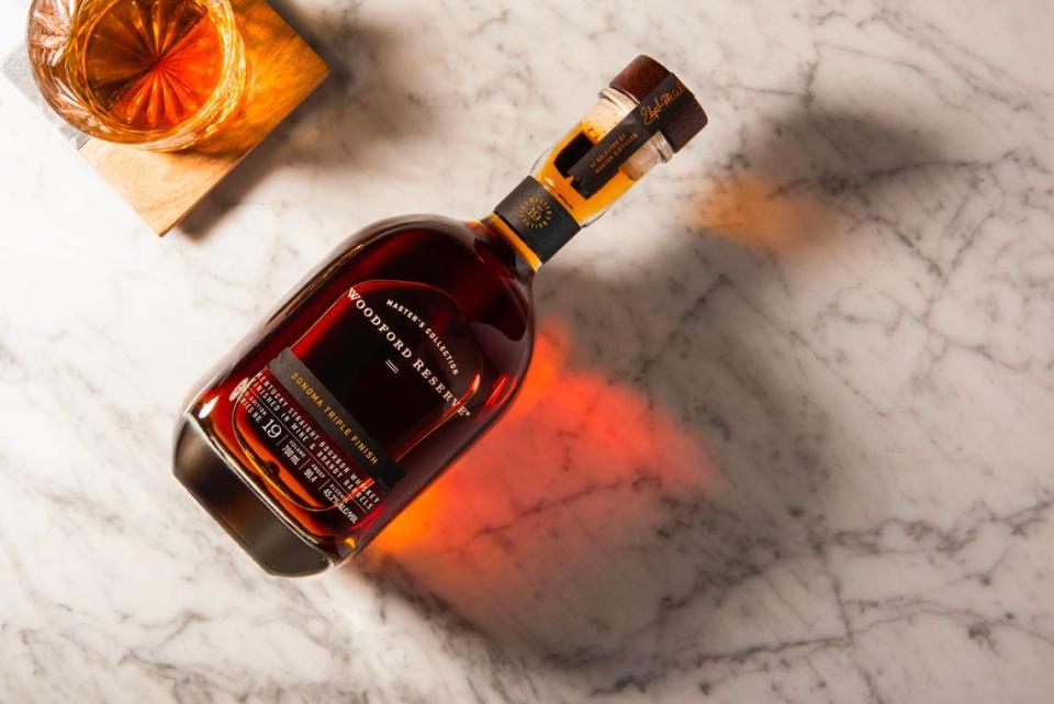 The latest Master’s Collection release from Woodford Reserve: Sonoma Triple Finish, aged in Sonoma County Pinot Noir, brandy and former bourbon barrels used to age red wine.