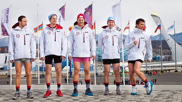 The Norwegian Olympic Curling Team's Pants - Matches are tight. Stretchy curling  Pants aren't.