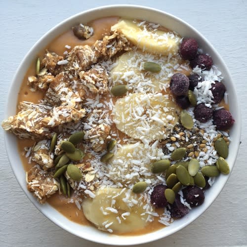 Pumpkin caramel breakfast bowl